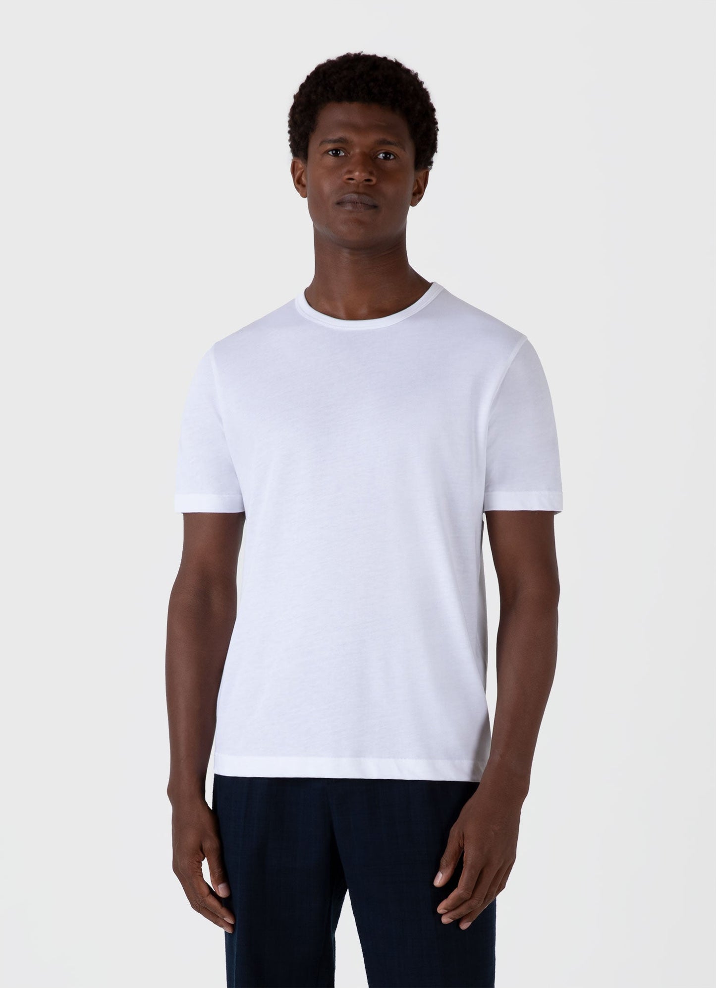 Sunspel Men's Regular Fit Jersey T-shirt in White