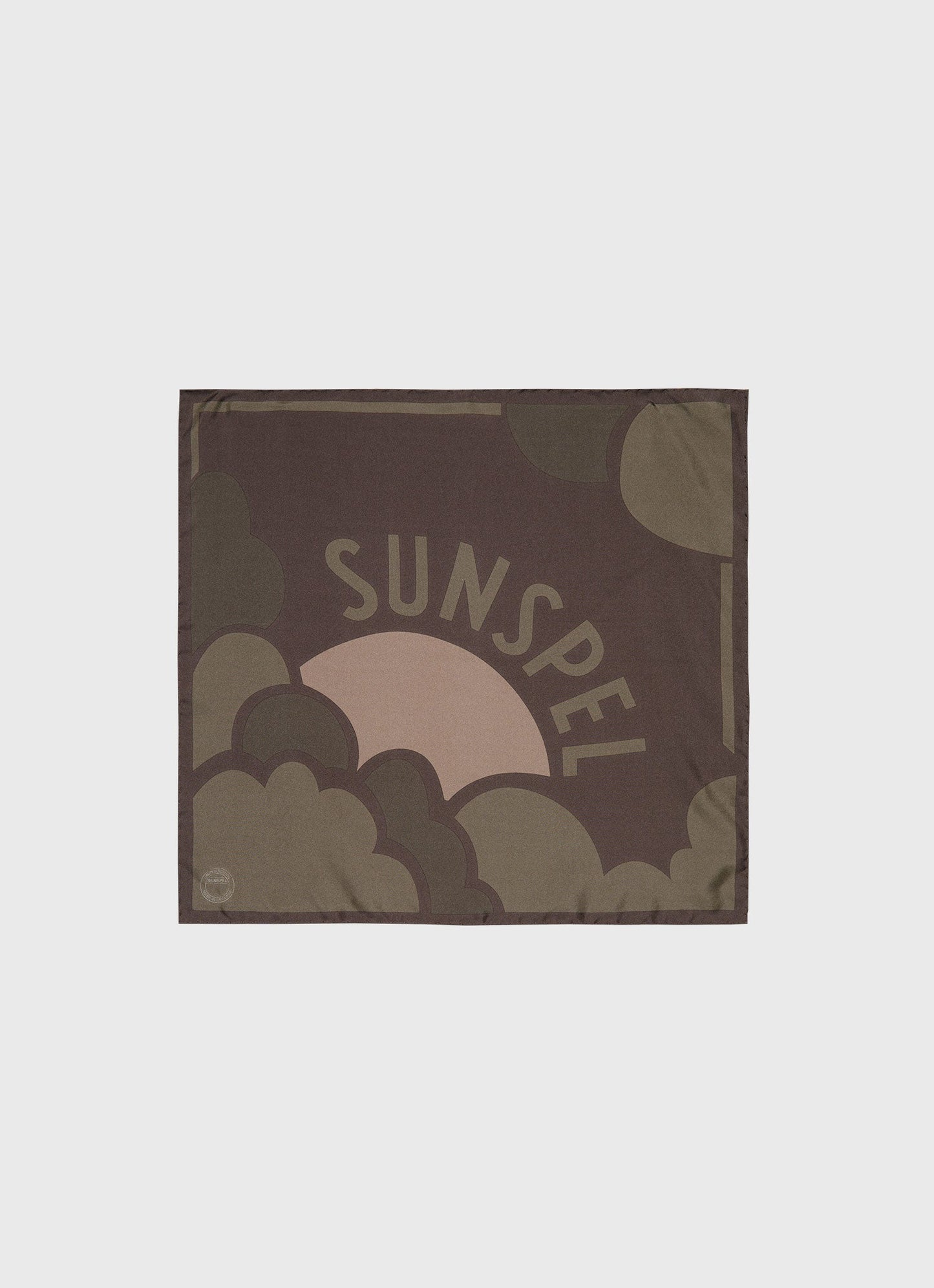 Sunspel Silk Pocket Square in Coffee/Sandstone One Size