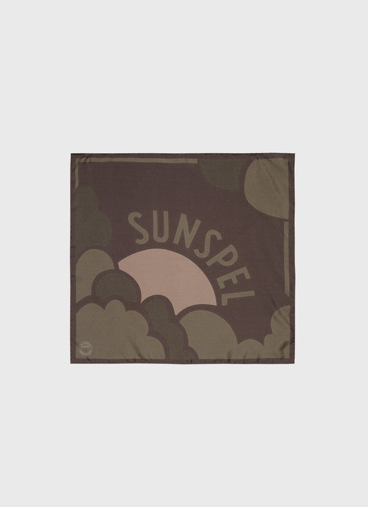 Sunspel Silk Pocket Square in Coffee/Sandstone One Size