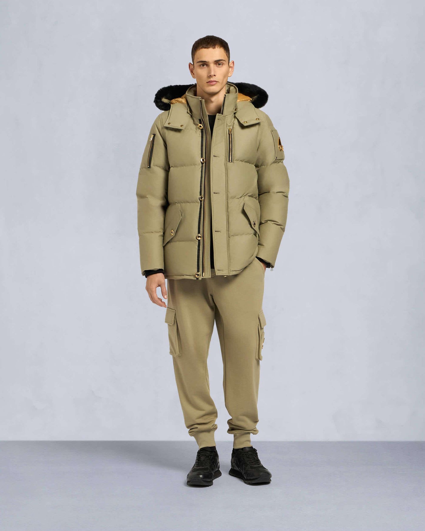 Moose Knuckles GOLD SERIES SHEARLING 3Q JACKET-Sage / black shearling -M