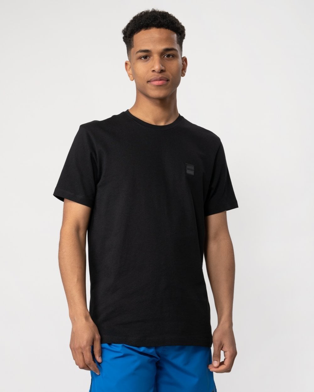 Boss Orange BOSS Orange Tales Mens Cotton-Jersey T-shirt With Logo Patch NOS Colour: Black 001