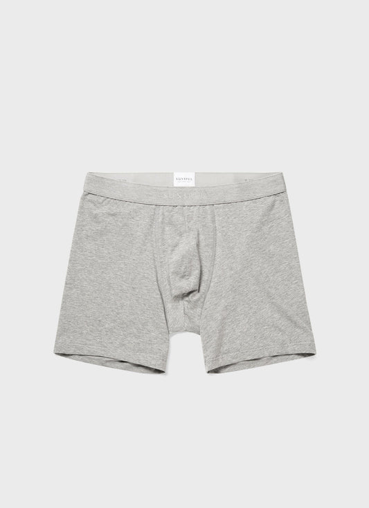 Sunspel Men's Stretch Cotton Boxer Briefs in Grey Melange