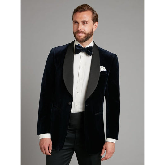 Oliver Brown Whittaker Smoking Jacket - Navy Velvet