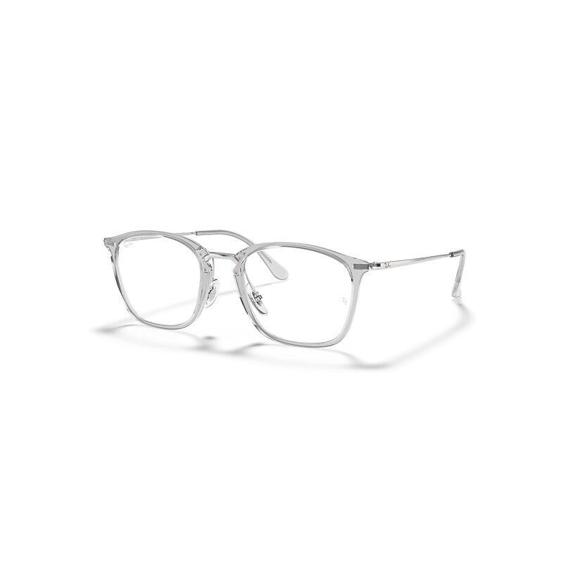 Ray-Ban Eyeglasses Unisex Rb7164 Optics - Silver Frame Clear Lenses Polarized 52-20