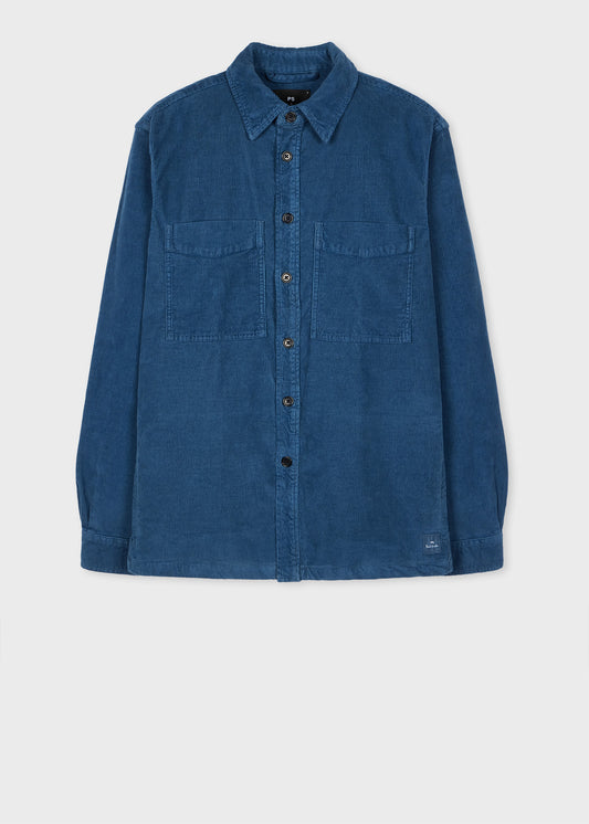 PS Paul Smith Mid-Blue Organic-Cotton Corduroy Overshirt