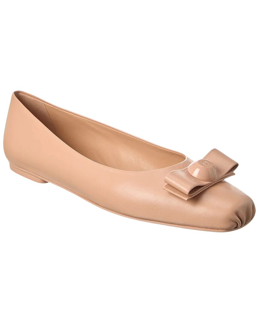 Salvatore Ferragamo Pina Leather Ballerina Flat