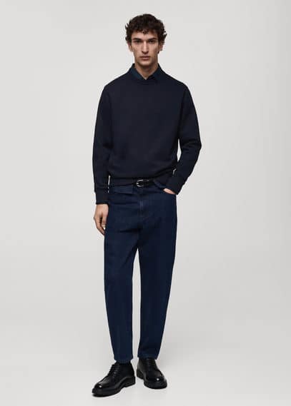 Mango Regular-fit cotton sweatshirt dark navy - Man -