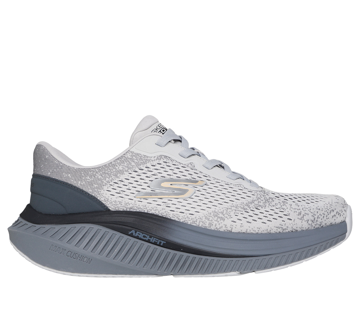 Skechers Men's GO WALK Max Cushioning Arch Fit - Jonah Sneaker in Gray/Charcoal, Size 6.5 | Textile/Synthetic, Vegan, Machine Washable