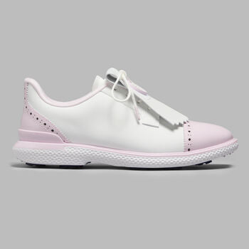 G Fore Women's Gallivan2R Brogue Cap Toe Golf Shoe-Snow / Blush
