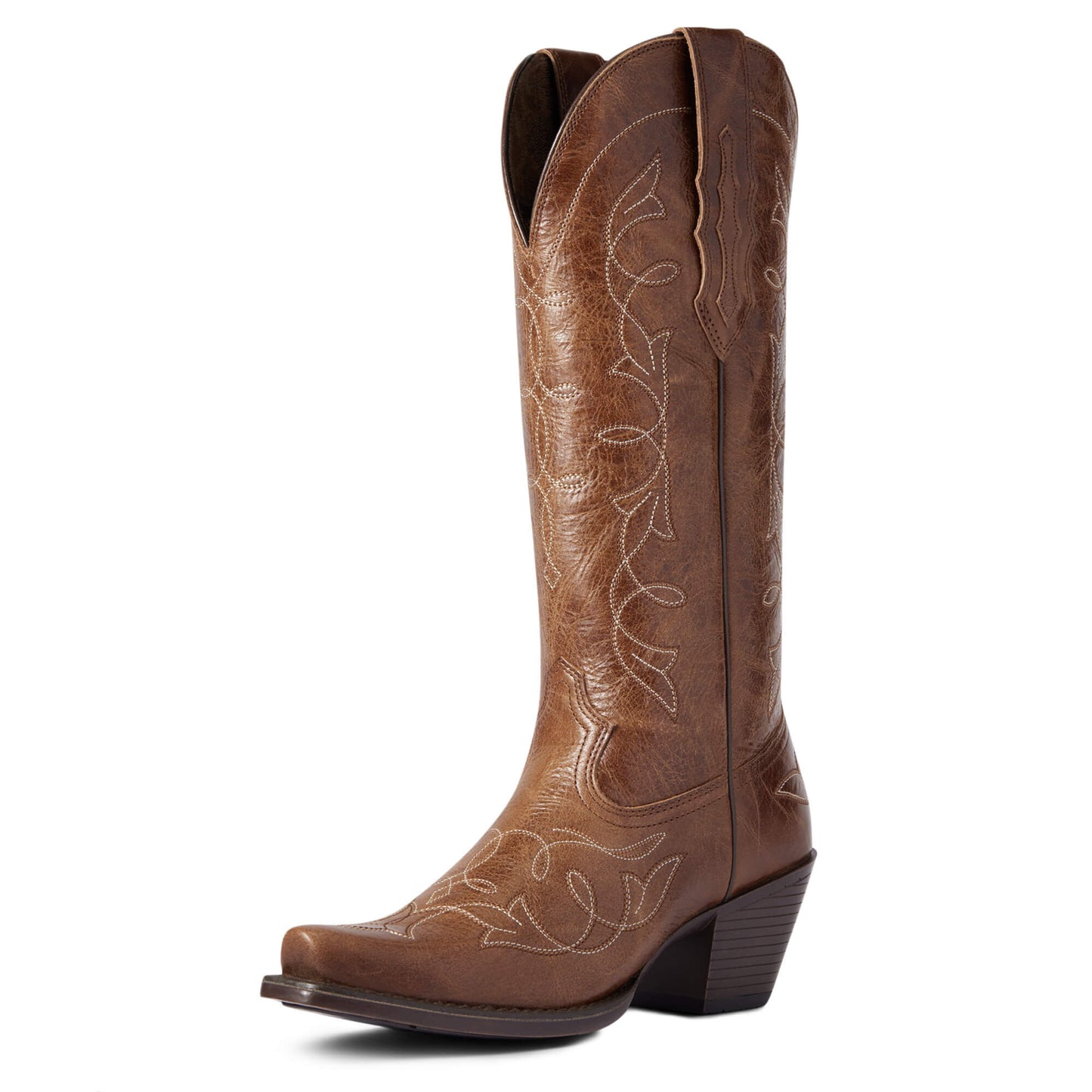 Ariat Women's Heritage D Toe StretchFit Western Boots in Dark Tan, B Medium Width