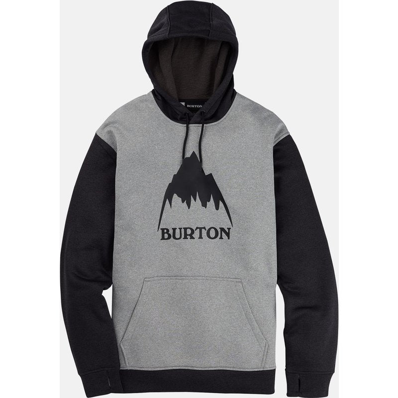 Burton Men's Oak Pullover Hoodie, Gray Heather / True Black, L