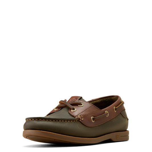 Ariat Women's Antigua Boat Shoe in Olive Night, B Medium Width